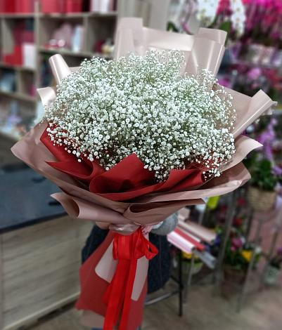 Букет цветов из: Гипсофила в Поселок имени Степана Разина