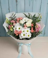 Букет цветов из:  Розы, Лизиантусы и Хризантемы #REPLACE_PRED# Поселок имени Степана Разина