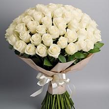 Букет 101 беля роза Белоснежка в Поселок имени Степана Разина