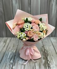 Букет цветов из:  Гвоздики, Розы и Хризантемы в Поселок имени Степана Разина