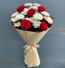Букет цветов из:  Розы и Хризантемы в Поселок имени Степана Разина