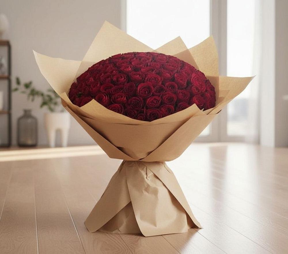 Букет 101 Красная роза в Поселок имени Степана Разина