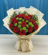 Букет цветов из:  Розы и Хризантемы #REPLACE_PRED# Поселок имени Степана Разина