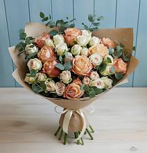 Букет цветов из:  Альстромерии и Розы в Поселок имени Степана Разина