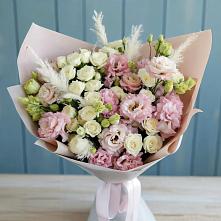 Букет цветов из:  Альстромерии и Розы в Поселок имени Степана Разина